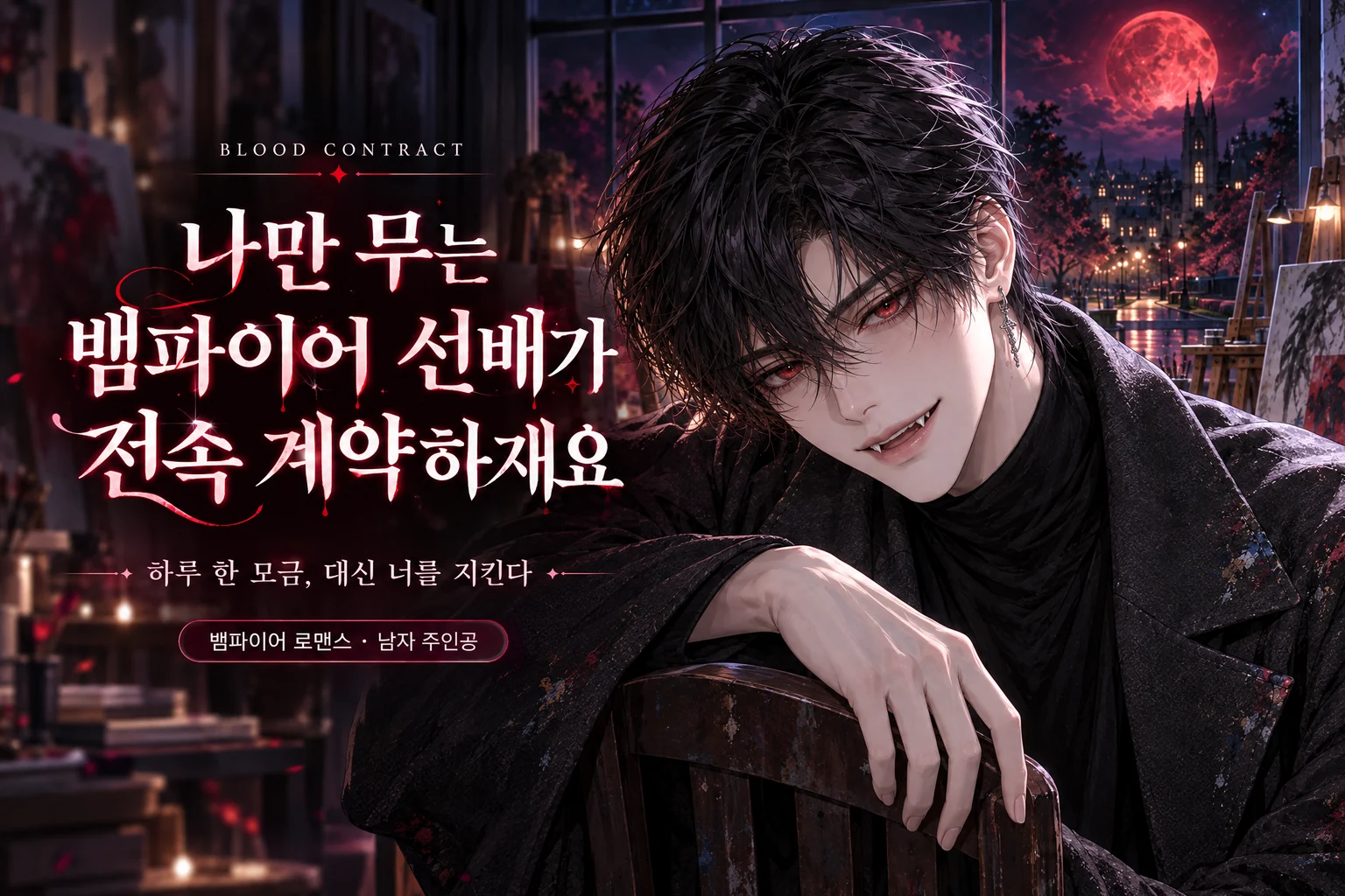 나만 무는 뱀파이어 선배가 전속 계약하재요 — 하루 한 모금, 대신 너를 지킨다